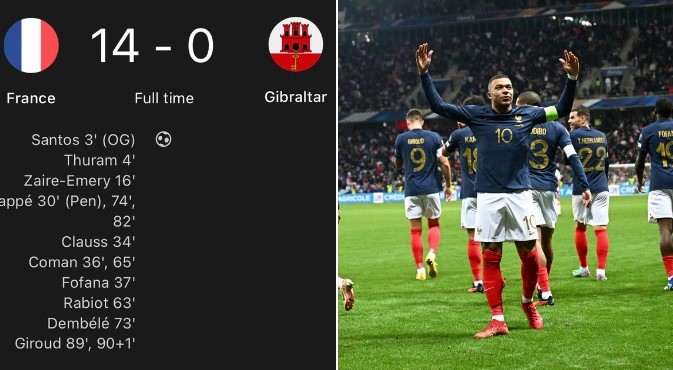Mbappe Francja Gibraltar