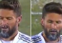 Broda Oliviera Girouda zamarzła, gdy grał w temperaturze -15°C